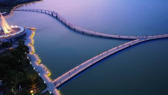 苏州金鸡湖夜景航拍