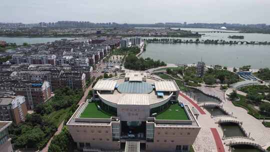 中国运河文化博物馆航拍山东聊城