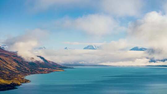 牛奶色普卡基湖遇见库克山沿途美景