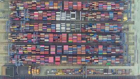 繁忙港口码头宣传片-航拍延时视频素材模板下载