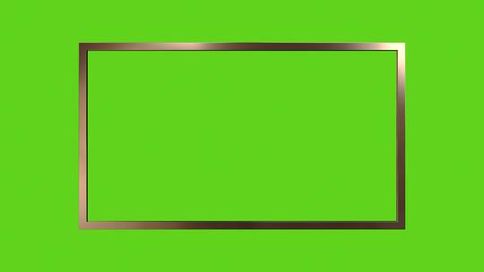 绿幕底金色边框，3D渲染视频素材模板下载