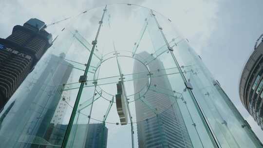 商业街苹果玻璃房视频素材模板下载