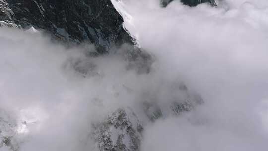 震撼航拍喜马拉雅雪山大山脉大雪山风景登山视频素材模板下载