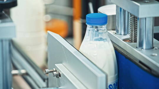 工厂牛奶生产特写