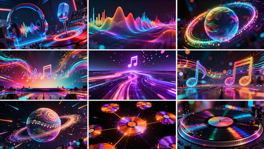 炫彩节奏律动音乐狂欢 动感动态背景