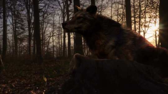森林孤狼视频素材模板下载