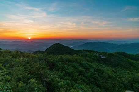 大山日落晚霞延时