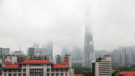 广州塔及周围建筑延时拍摄镜头
