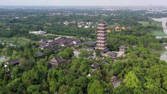 扬州大明寺古建筑航拍