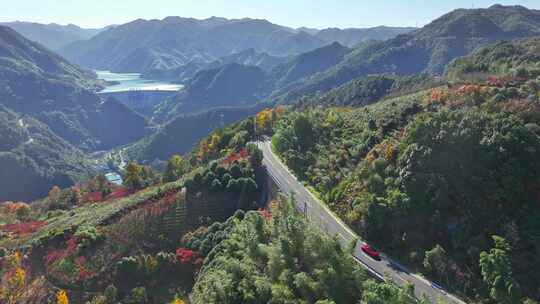 四明山 盘山公路 秋色 秋天 余姚