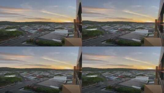 从建筑阳台上看风景高清在线视频素材下载