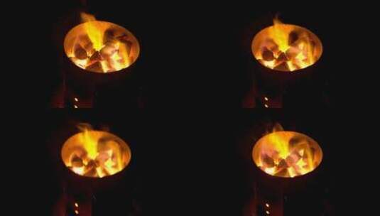 火盆篝火燃烧视频高清在线视频素材下载