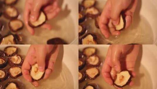 泡发清洗香菇 (9)高清在线视频素材下载