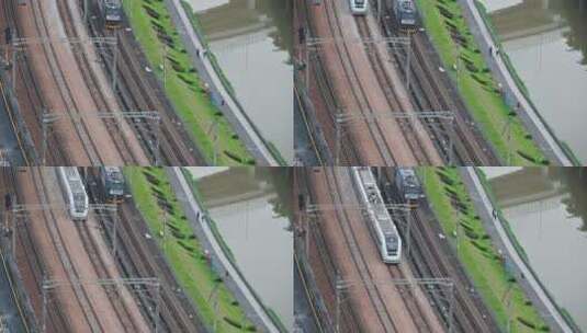 火车和高铁航拍高清在线视频素材下载