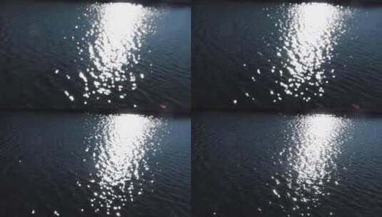冬日河边暗冷调波光粼粼空镜无人物高清在线视频素材下载