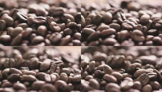 咖啡豆旋转镜头特写高清在线视频素材下载