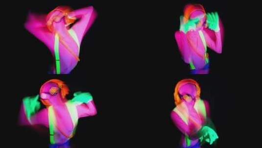 发光的女人在跳舞高清在线视频素材下载