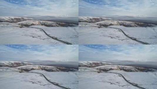 青海青藏高原橡皮山雪山云海航拍盛景高清在线视频素材下载