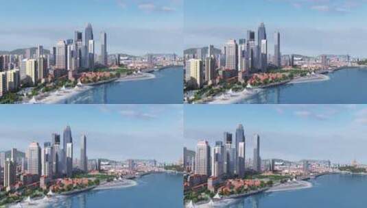 三维海岸线城市规划片02高清在线视频素材下载