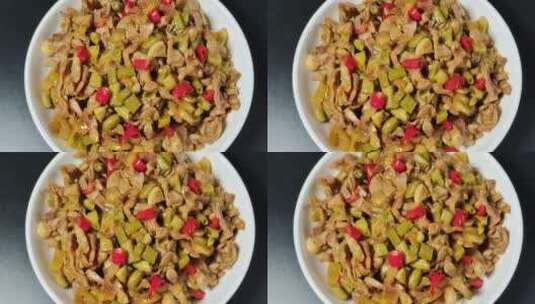 酸辣鸡杂美食菜品4k视频高清在线视频素材下载