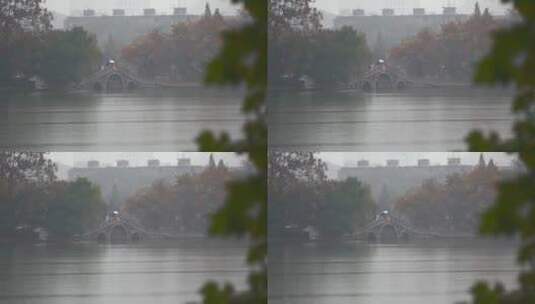 江南烟雨朦胧的雨景-游湖高清在线视频素材下载