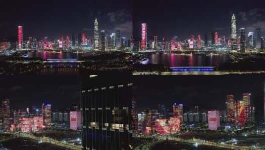 4k深圳湾灯光秀合集高清在线视频素材下载