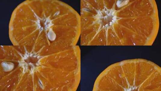 【镜头合集】果粒橙橘子肉高清在线视频素材下载