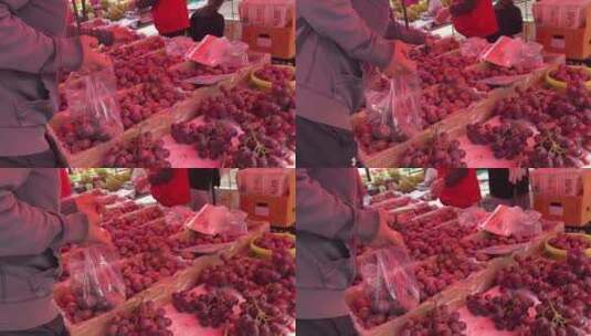 水果摊位卖西梅梅子高清在线视频素材下载