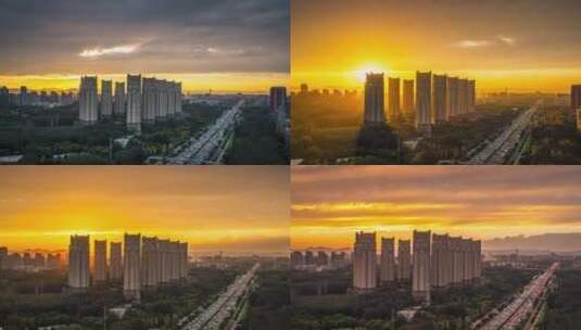 北京城市日落延时高清在线视频素材下载