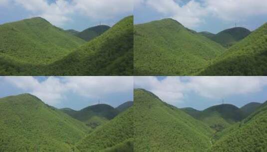 航拍长满竹林的大山高清在线视频素材下载