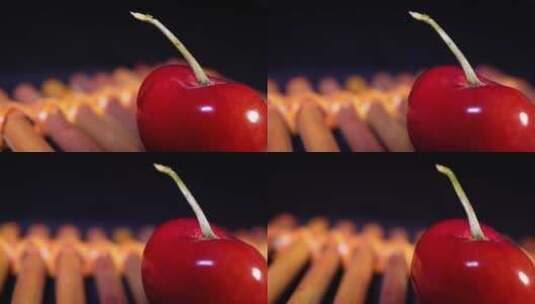美食夏季樱桃车厘子水果高清在线视频素材下载