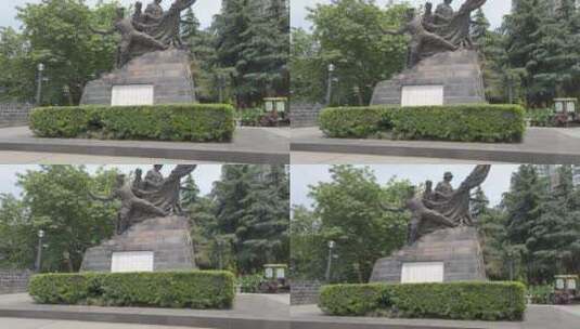 衡阳保卫战抗战纪念雕塑延时摄影高清在线视频素材下载