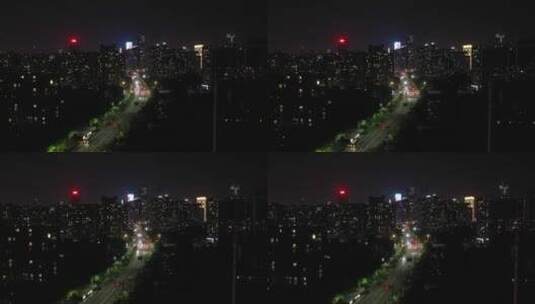 航拍傍晚的杭州钱江世纪城高清在线视频素材下载