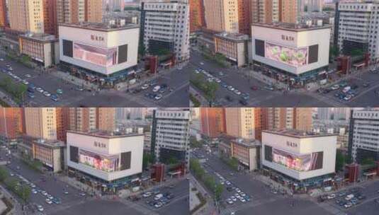 剩下太原亲贤街裸眼3d屏幕航拍高清在线视频素材下载