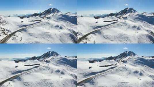 冬季夹金山航拍风景高清在线视频素材下载