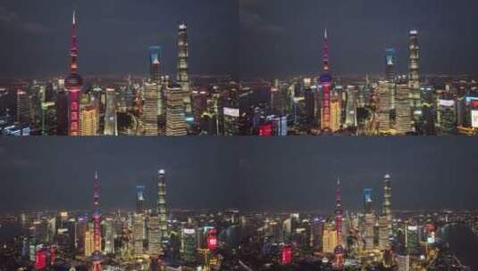 上海地标建筑夜景高清在线视频素材下载