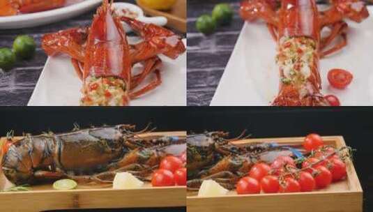 波士顿龙虾菜品高清在线视频素材下载