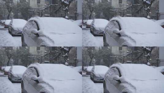 南方城市雪景下雪高清在线视频素材下载