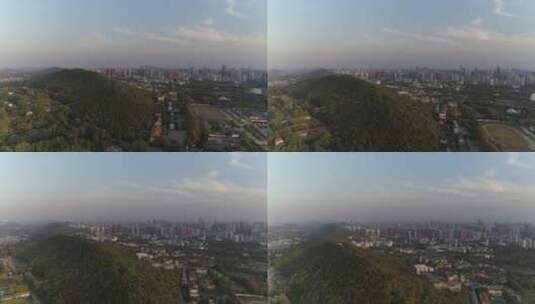 航拍武汉城市地平线高清在线视频素材下载