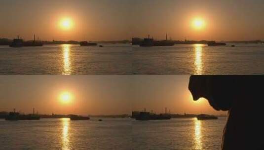 日落时的船只高清在线视频素材下载