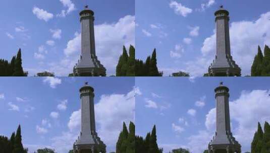 临沂华东革命烈士陵园革命烈士纪念塔高清在线视频素材下载