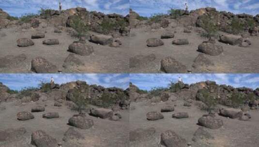 亚利桑那州石刻遗址高清在线视频素材下载