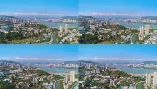 重庆万州区城市航拍3高清在线视频素材下载