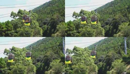 景区缆车索道观光缆车特写山上风景旅游景点高清在线视频素材下载