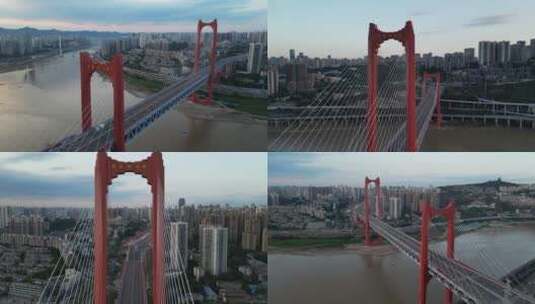 【合集】重庆红岩村嘉陵江大桥航拍素材高清在线视频素材下载