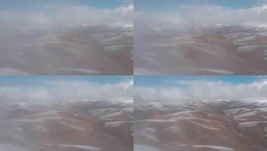航拍冬季青藏高原三江源无人区高清在线视频素材下载