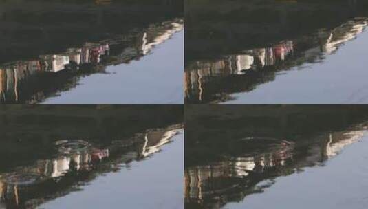 江南水乡古镇古建筑街景各类场景水中倒影高清在线视频素材下载