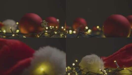 旋转的圣诞彩灯特写高清在线视频素材下载