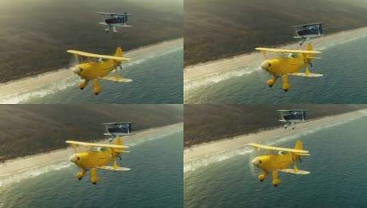  轻型飞机在空中飞行高清在线视频素材下载