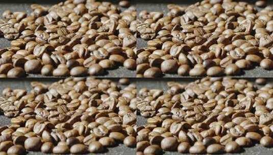微距掉落的咖啡豆高清在线视频素材下载